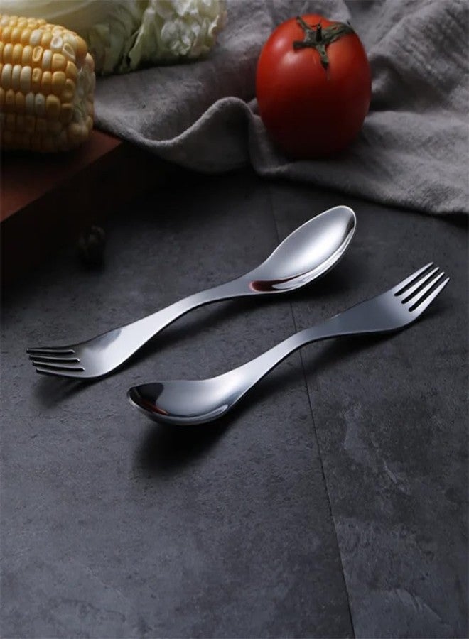Relatable 2 in 1 Fork and Spoon Combo 2-Pack Stainless Steel Camping Utensil, Spork for Backpacking, Hiking, Outdoors (2) - Image 3